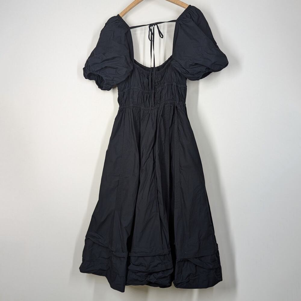 Ulla Johnson Black Puff-Sleeve Midi Dress - Picture 7 of 13